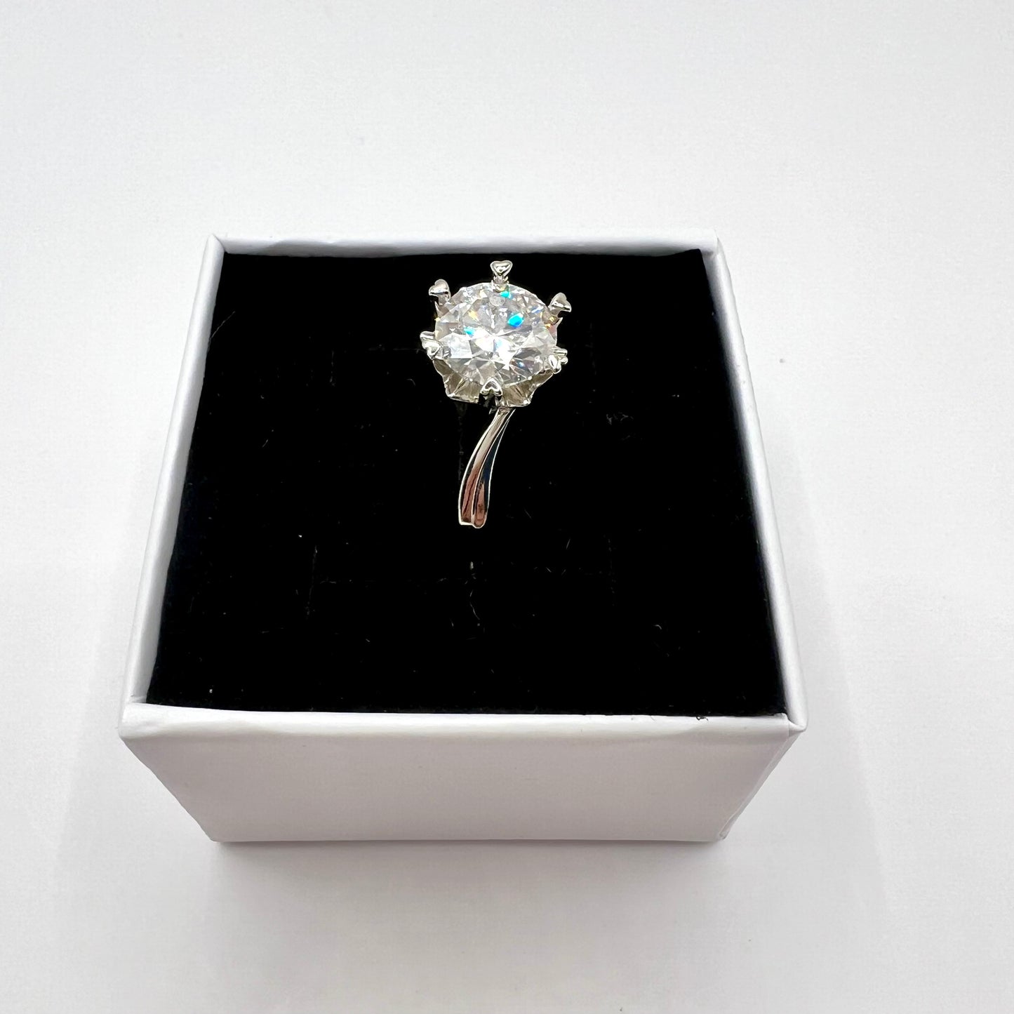 Snowflake & Hearts Moissanite 925 Sterling Silver Ring_SG