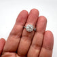 Starburst Moissanite Halo 925 Sterling Silver Ring_SG