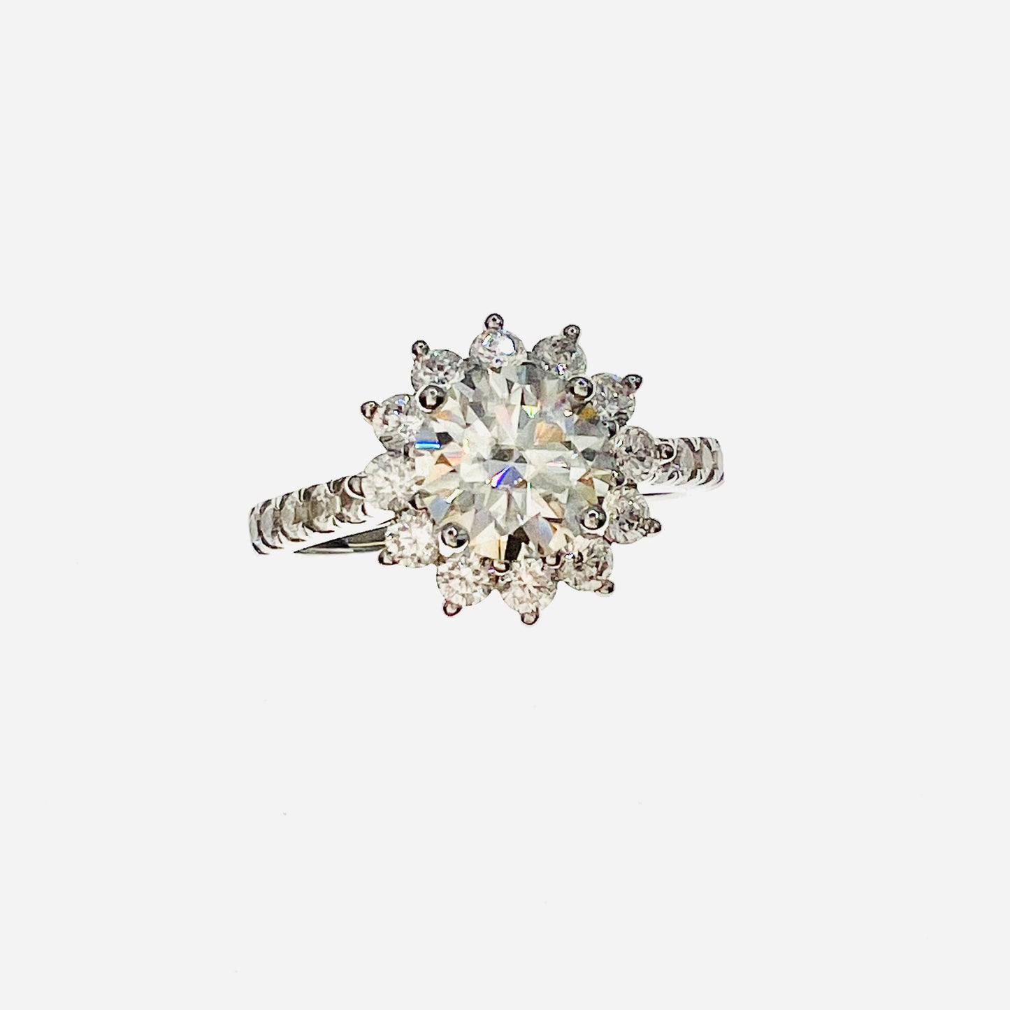 Starburst Moissanite Halo 925 Sterling Silver Ring_SG